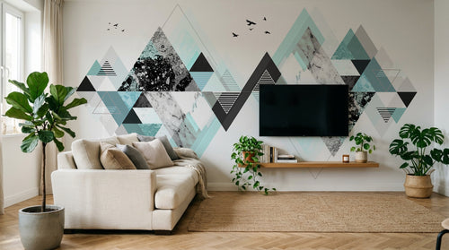 Design SK0638 — Papier peint Géométrique Triangles et Losanges - Collection 2 — Novomur