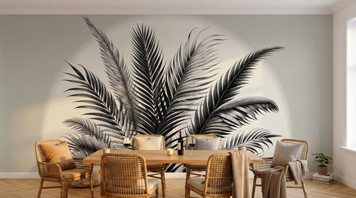 Design A0020 — Papier peint Palmier Tropical Vert - Collection 4 — Novomur