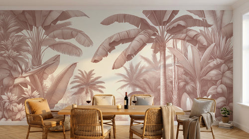 Design A0031 — Papier peint Jungle Tropicale Dense Aquarelle — Novomur