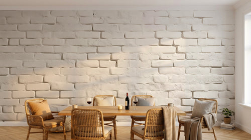 Design A0057 — Papier peint Brique Blanche — Novomur