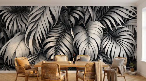 Design A0069 — Papier peint Palmier Tropical Vert - Collection 4 — Novomur