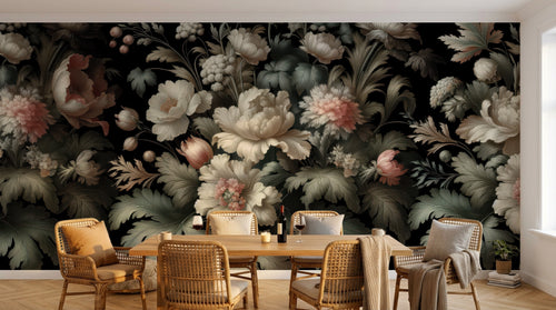 Design A0107 — Papier peint Floral Vintage Baroque — Novomur