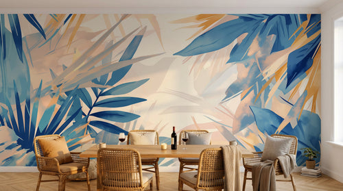 Design A0109 — Papier peint Palmier Tropical Vert - Collection 1 — Novomur