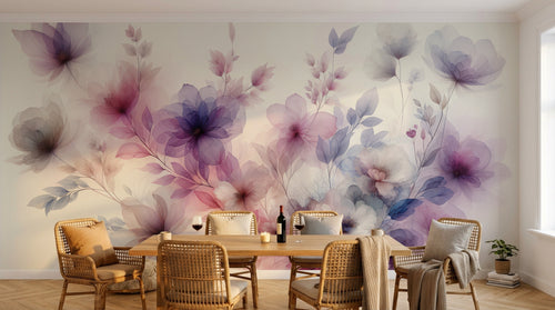 Design A0121 — Papier peint Floral Pivoines et Roses - Collection 1 — Novomur