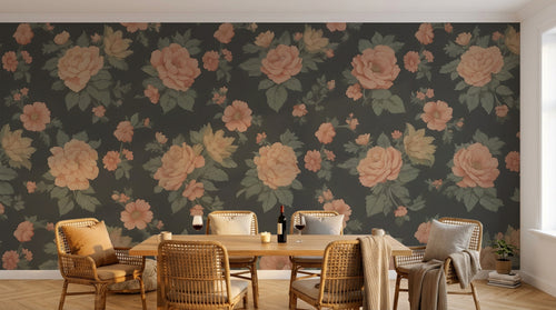 Design A0146 — Papier peint Floral Pivoines et Roses - Collection 2 — Novomur