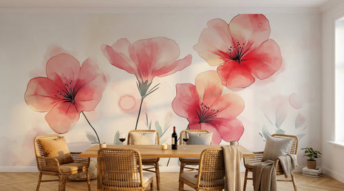 Design A0170 — Papier peint Coquelicots et Fleurs Sauvages — Novomur