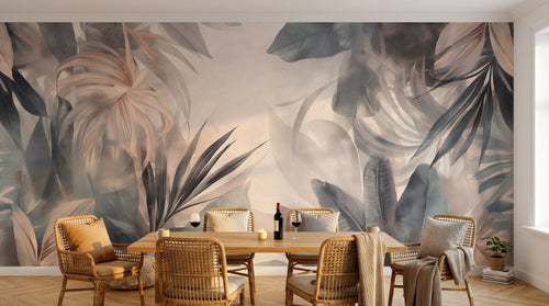 Design A0271 — Papier peint Palmier Tropical Vert - Collection 4 — Novomur