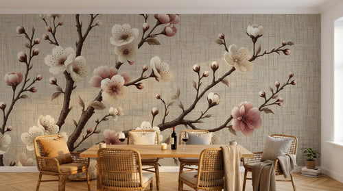 Design A0273 — Papier peint Cerisier Rose — Novomur