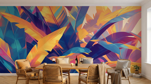 Design A0452 — Papier peint Palmier Tropical Pop Art Vif — Novomur