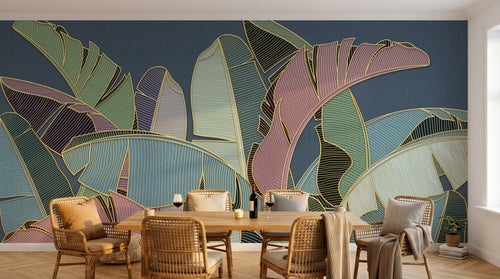 Design A0471 — Papier peint Palmier Tropical Vert - Collection 2 — Novomur
