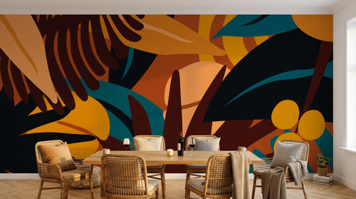 Design A0509 — Papier peint Palmier Tropical Vert - Collection 3 — Novomur