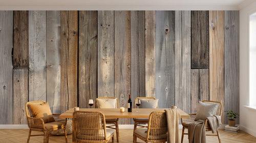 Design A0550 — Papier peint Bois Rustique Brun - Collection 1 — Novomur