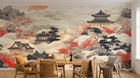 Design A0577 — Papier peint Asie Encre Noire Pagode — Novomur
