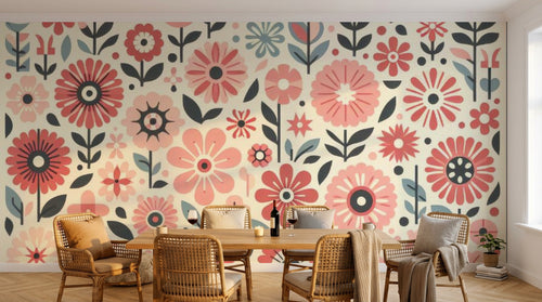 Papier peint Liberty Floral Anthracite - Sur mesure - Design A0759