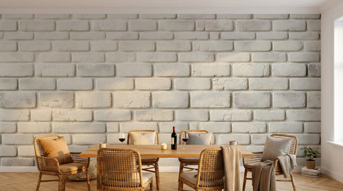 Design A0782 — Papier peint Brique Blanche — Novomur