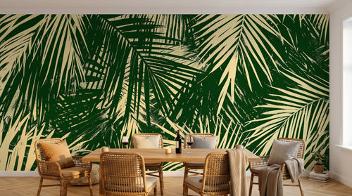 Design A0906 — Papier peint Palmier Tropical Vert - Collection 4 — Novomur