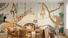 Design B023 — Papier peint Safari illustration plate vectorielle saturee — Novomur