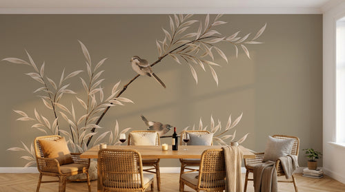Design C0921 — Papier peint Magnolia & Oiseaux — Novomur