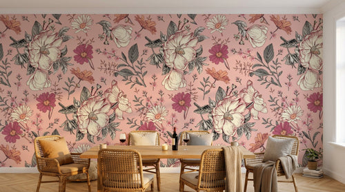 Papier peint Liberty Floral - Sur mesure - Design D0176