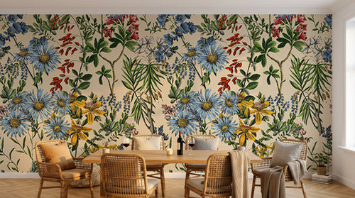 Design D0220 — Papier peint Coquelicots et Fleurs Sauvages — motif grand — Novomur