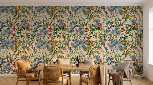 Design D0220 — Papier peint Coquelicots et Fleurs Sauvages — motif standard — Novomur