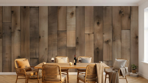 Design D0996 — Papier peint Bois Rustique Brun - Collection 2 — Novomur