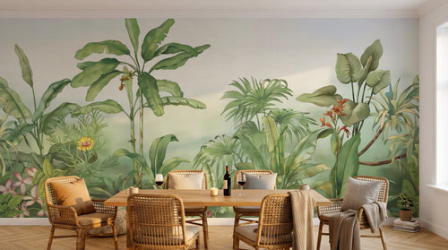 Design E0285 — Papier peint Palmier Tropical & Jungle Dense — Novomur