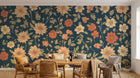 Papier peint Liberty Floral Anthracite - Sur mesure - Design F0218