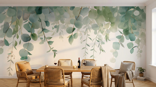Design F0713 — Papier peint Eucalyptus Botanique Sauge — Novomur