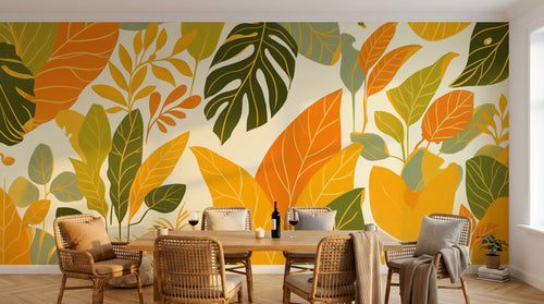 Design F0796 — Papier peint Palmier Tropical Vert - Collection 2 — Novomur