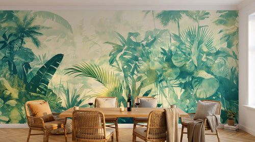 Design F0937 — Papier peint Palmier Tropical & Jungle Dense — Novomur