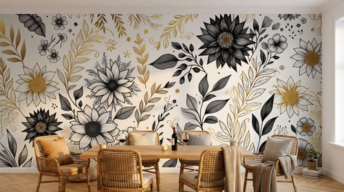 Design F0947 — Papier peint Floral Pivoines et Roses - Collection 1 — Novomur