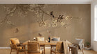 Design FC026 — Papier peint Chinoiserie prunier en fleurs et oiseaux — Novomur