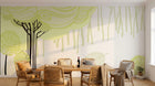 Design FC220 — Papier peint Arbres stylises tourbillon vert pale — Novomur