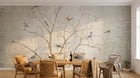 Design FC269 — Papier peint Grand arbre nu oiseaux brume — Novomur