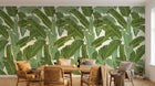 Design L0476 — Papier peint Pattern feuilles bananier vert repete — Novomur