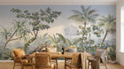 Design L0652 — Papier peint Paysage tropical jungle aquarelle douce — Novomur