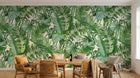 Design L0943 — Papier peint Pattern palmes vert vif repete — Novomur