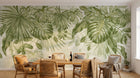 Design L1127 — Papier peint Feuillage tropical sauge fond beige texture — Novomur