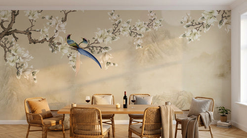 Design SD0103 — Papier peint Magnolia & Oiseaux — Novomur