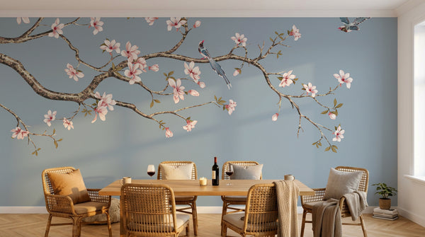 Papier peint Cerisier Rose - Sur mesure