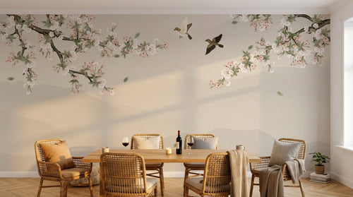 Design SK0111 — Papier peint Cerisier en Fleurs — Novomur