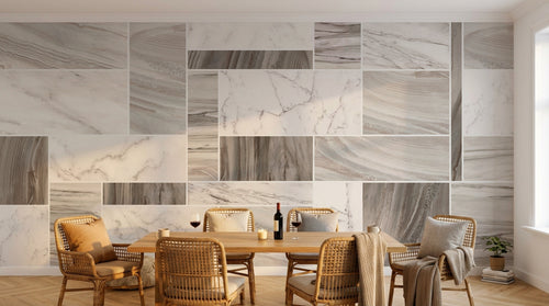 Design SK0647 — Papier peint Marbre Géométrique — Novomur