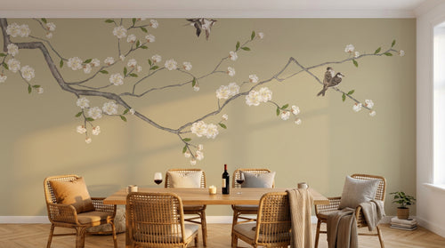 Design SK0756 — Papier peint Cerisier en Fleurs — Novomur