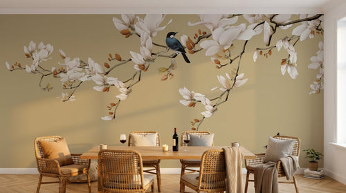 Design SK0777 — Papier peint Cerisier Blanc et Prunier — Novomur