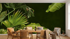 Design SL0026 — Papier peint Feuillage tropical fond vert sombre — Novomur