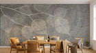 Design SL0168 — Papier peint Branche feuilles transparentes blanches gris — Novomur