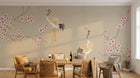 Design SL0203 — Papier peint Grues japonaises cerisier rose pastel — Novomur