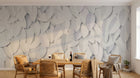 Design SL0397 — Papier peint Feuilles blanches relief 3D minimaliste — Novomur