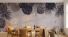 Design SL0480 — Papier peint Feuilles tropicales sepia marron papillons dores — Novomur